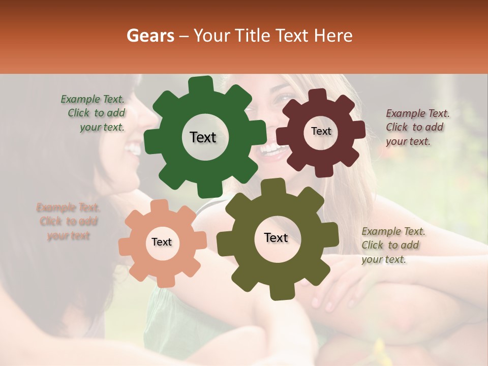 Two Women Sitting Next To Each Other Talking PowerPoint Template