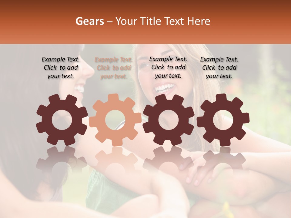 Two Women Sitting Next To Each Other Talking PowerPoint Template