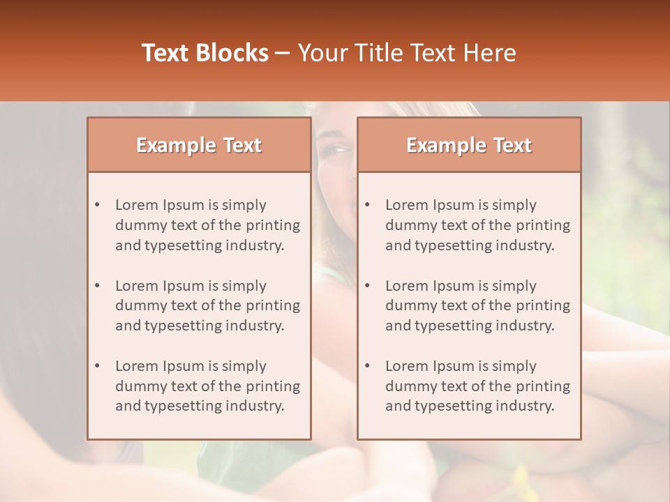 Two Women Sitting Next To Each Other Talking PowerPoint Template