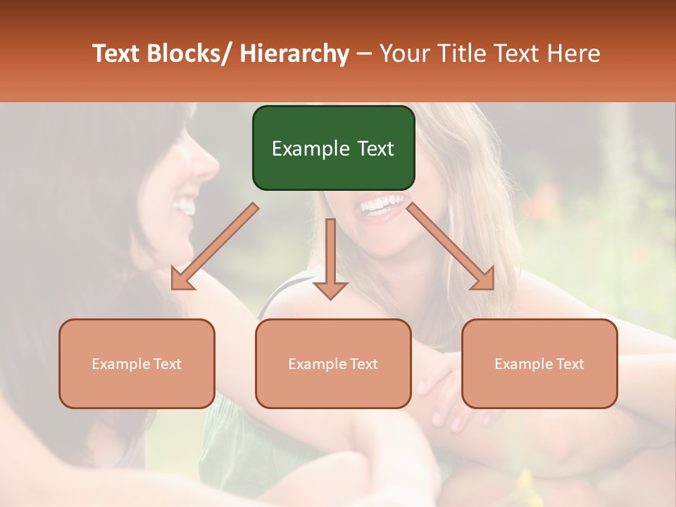 Two Women Sitting Next To Each Other Talking PowerPoint Template