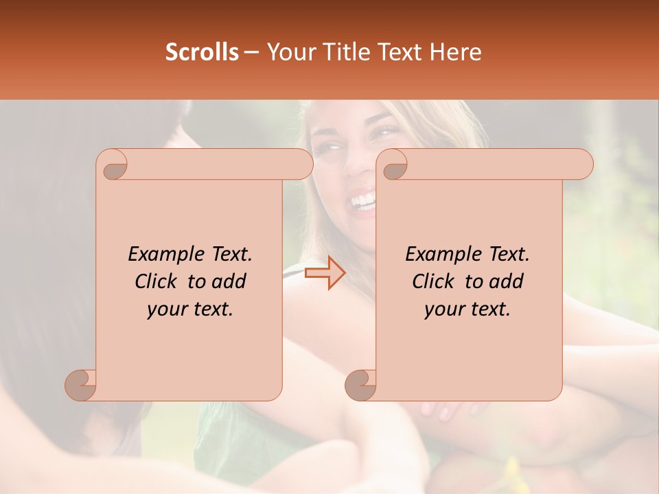Two Women Sitting Next To Each Other Talking PowerPoint Template