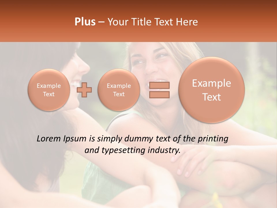 Two Women Sitting Next To Each Other Talking PowerPoint Template