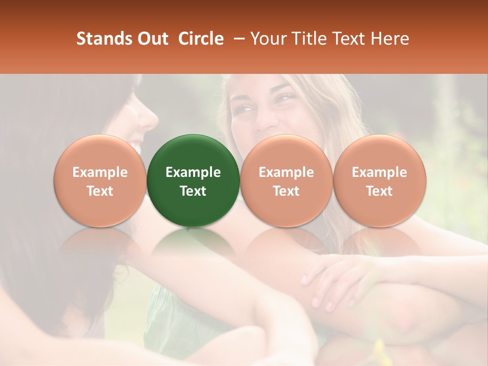 Two Women Sitting Next To Each Other Talking PowerPoint Template