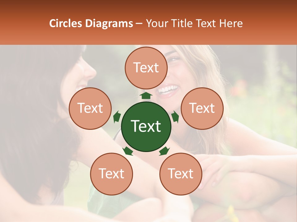 Two Women Sitting Next To Each Other Talking PowerPoint Template