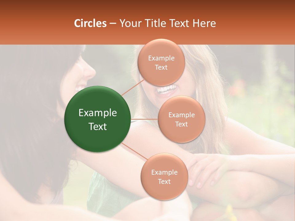 Two Women Sitting Next To Each Other Talking PowerPoint Template