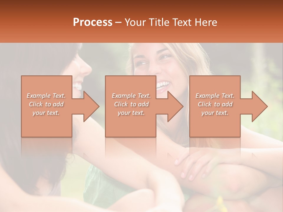 Two Women Sitting Next To Each Other Talking PowerPoint Template