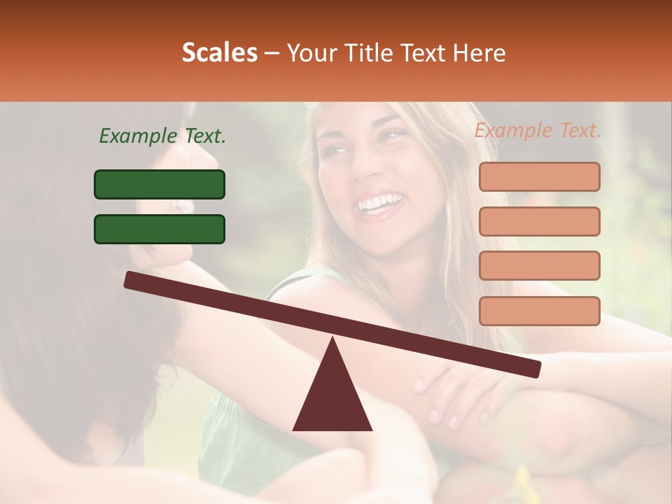 Two Women Sitting Next To Each Other Talking PowerPoint Template