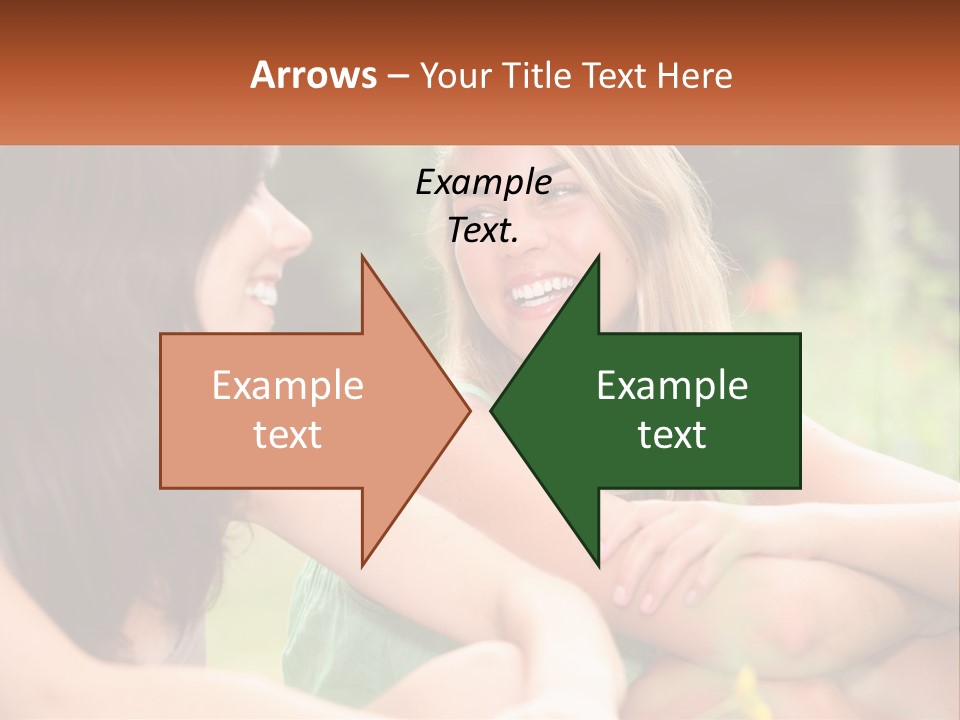 Two Women Sitting Next To Each Other Talking PowerPoint Template