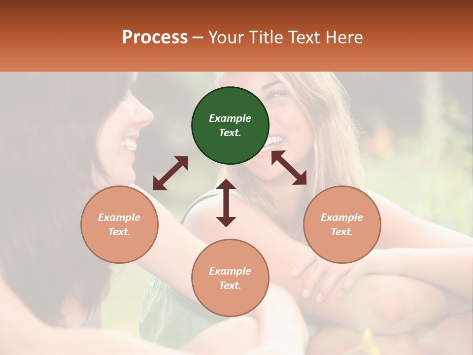 Two Women Sitting Next To Each Other Talking PowerPoint Template