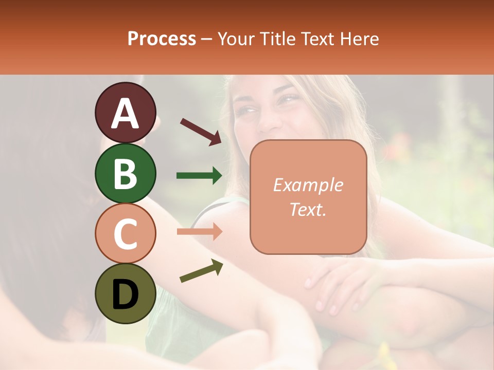 Two Women Sitting Next To Each Other Talking PowerPoint Template