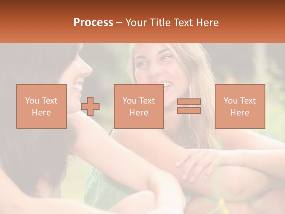 Two Women Sitting Next To Each Other Talking PowerPoint Template