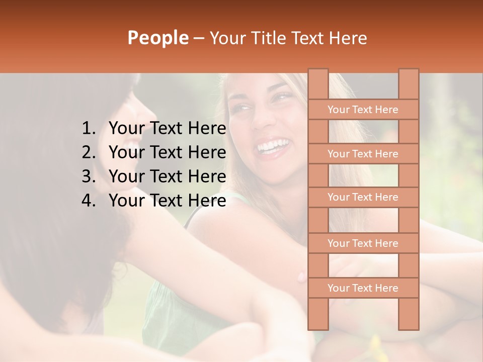 Two Women Sitting Next To Each Other Talking PowerPoint Template