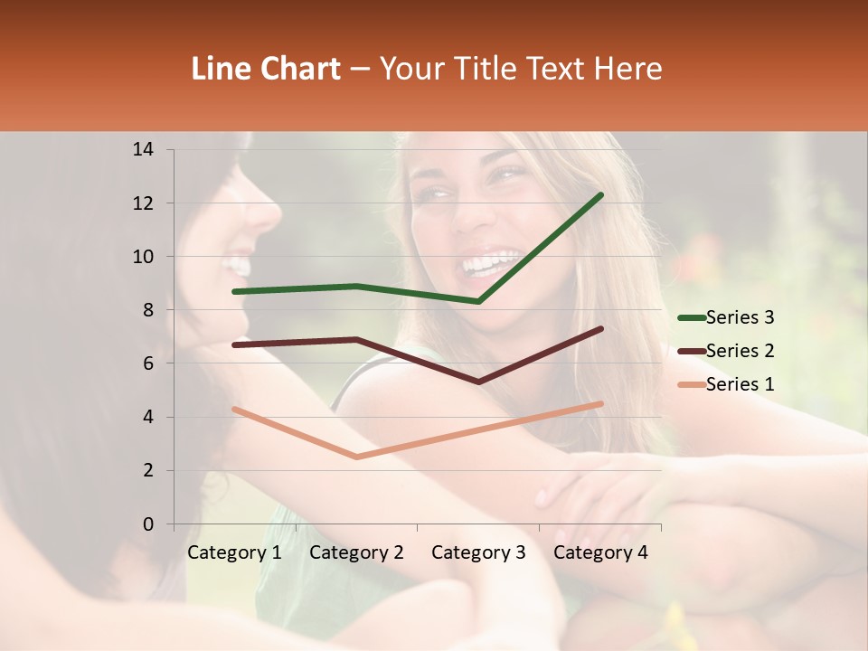 Two Women Sitting Next To Each Other Talking PowerPoint Template