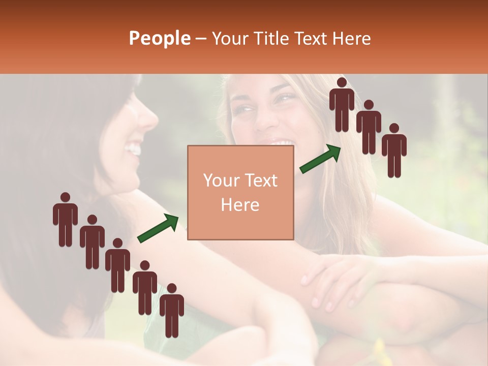 Two Women Sitting Next To Each Other Talking PowerPoint Template