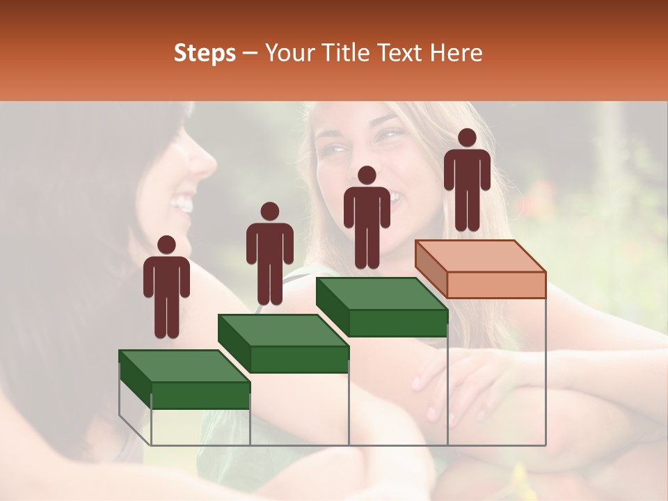 Two Women Sitting Next To Each Other Talking PowerPoint Template