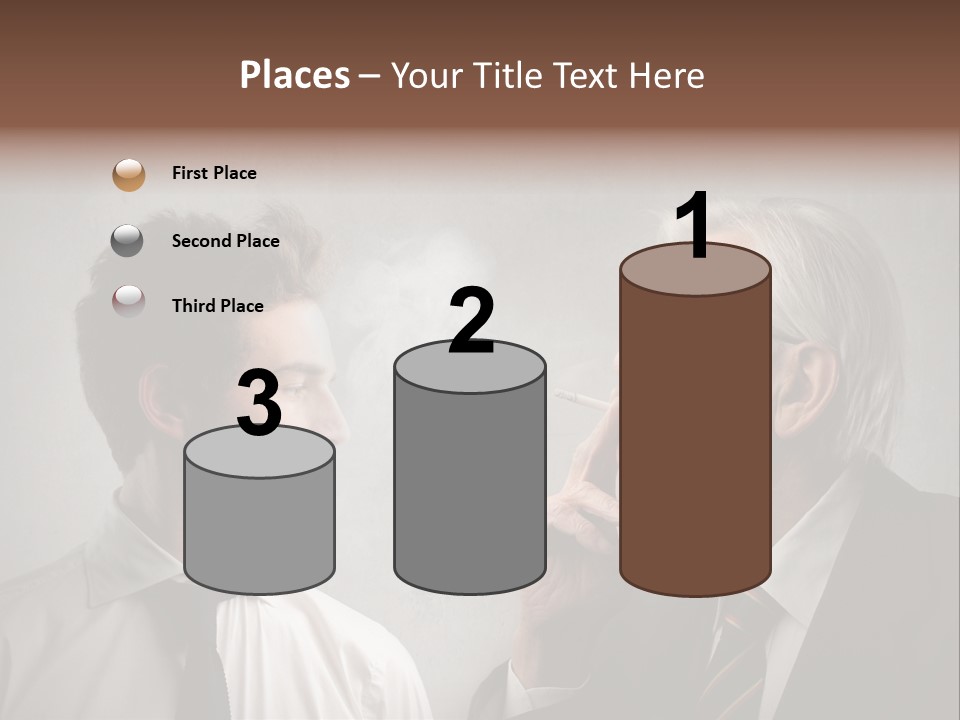 A Man Smoking A Cigarette Next To Another Man PowerPoint Template