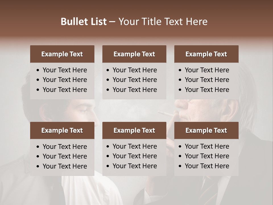 A Man Smoking A Cigarette Next To Another Man PowerPoint Template
