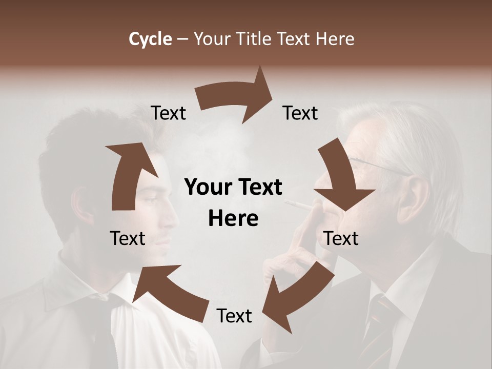A Man Smoking A Cigarette Next To Another Man PowerPoint Template