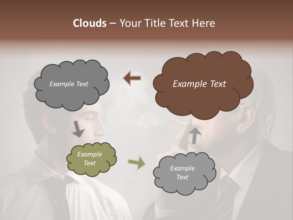 A Man Smoking A Cigarette Next To Another Man PowerPoint Template