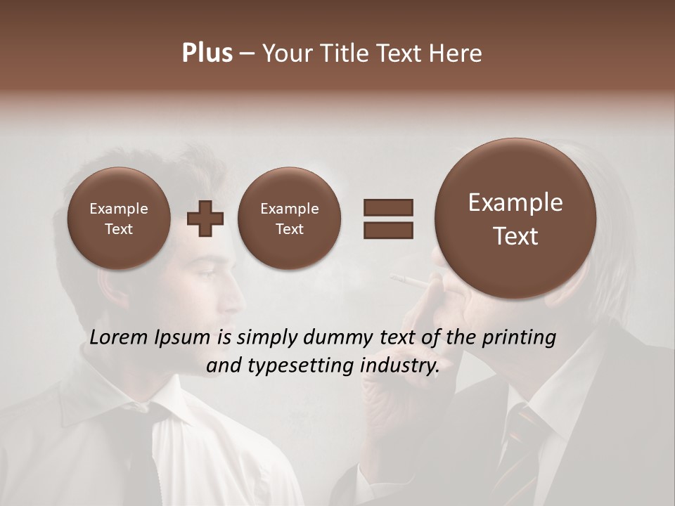 A Man Smoking A Cigarette Next To Another Man PowerPoint Template