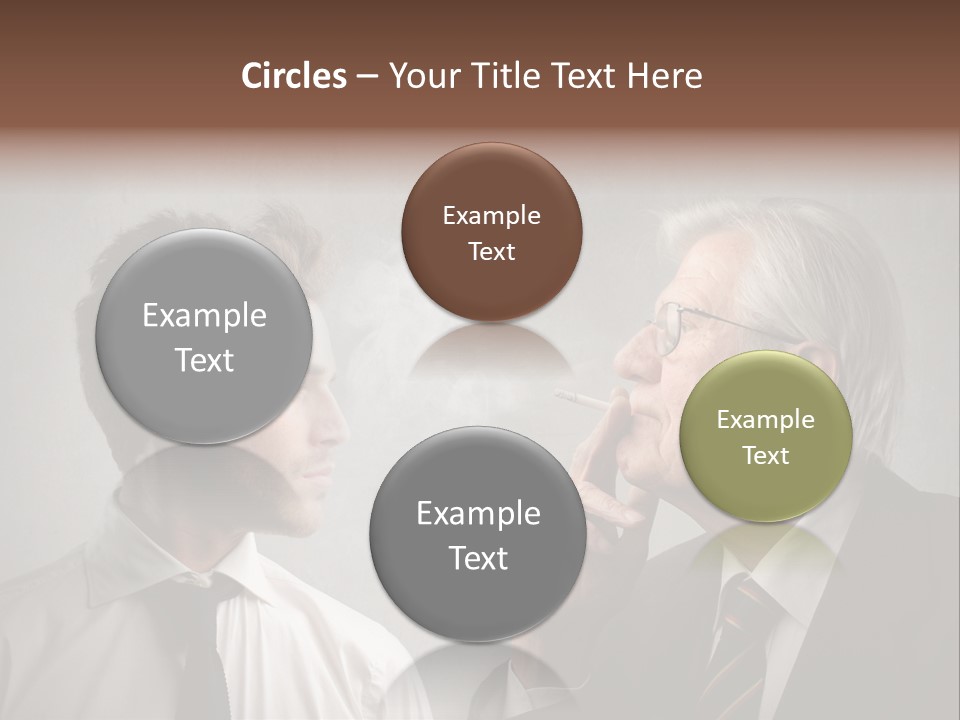 A Man Smoking A Cigarette Next To Another Man PowerPoint Template