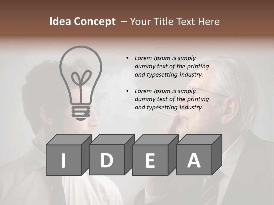 A Man Smoking A Cigarette Next To Another Man PowerPoint Template