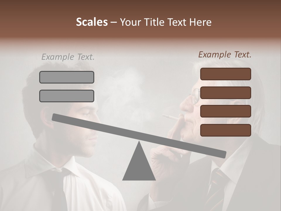 A Man Smoking A Cigarette Next To Another Man PowerPoint Template