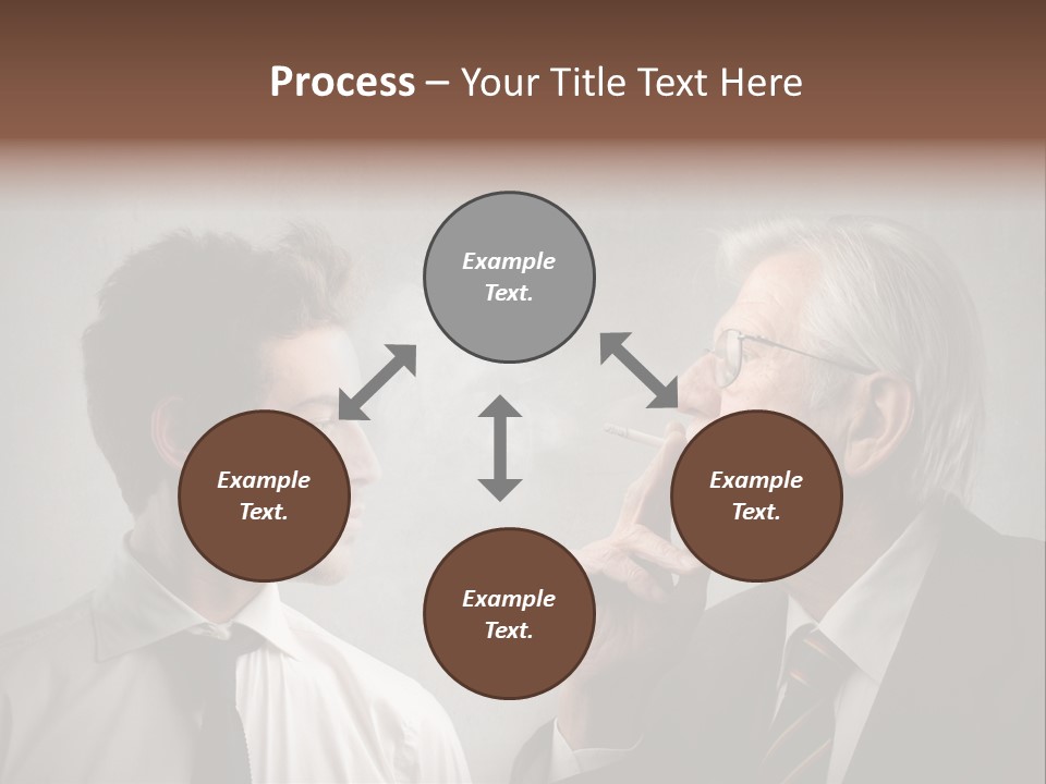 A Man Smoking A Cigarette Next To Another Man PowerPoint Template