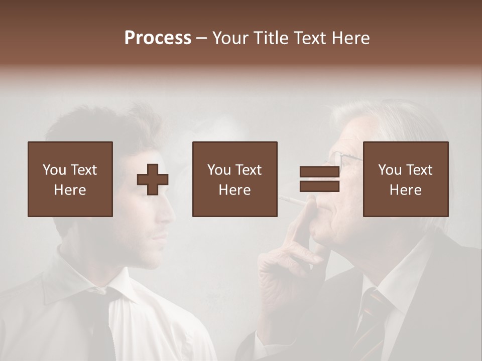 A Man Smoking A Cigarette Next To Another Man PowerPoint Template