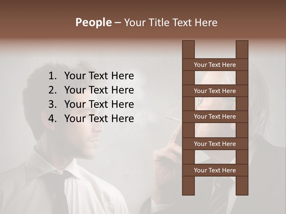 A Man Smoking A Cigarette Next To Another Man PowerPoint Template