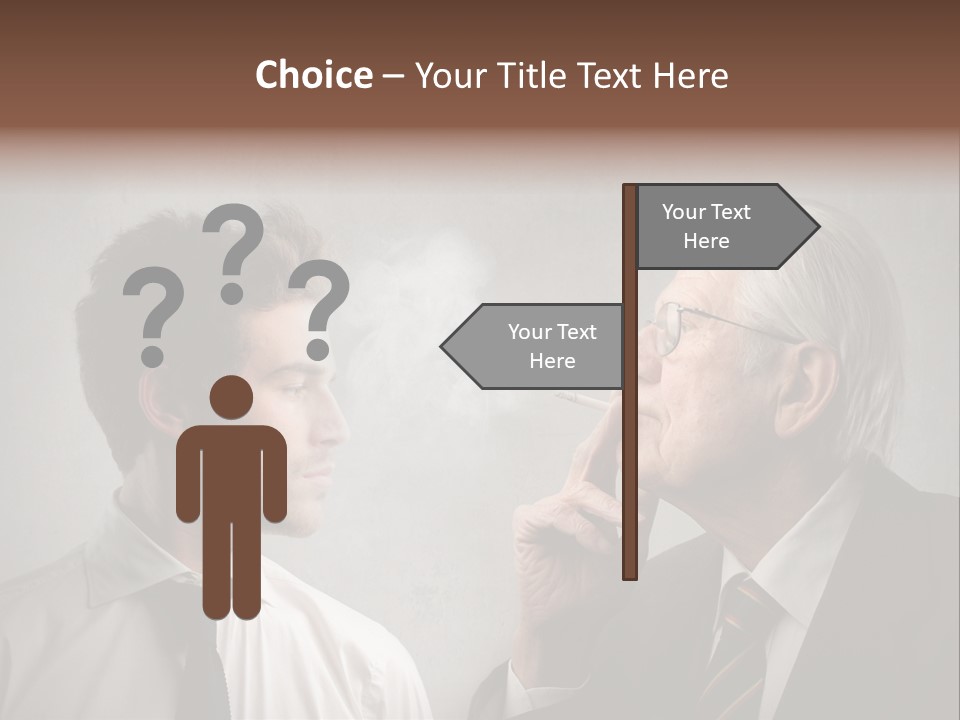 A Man Smoking A Cigarette Next To Another Man PowerPoint Template