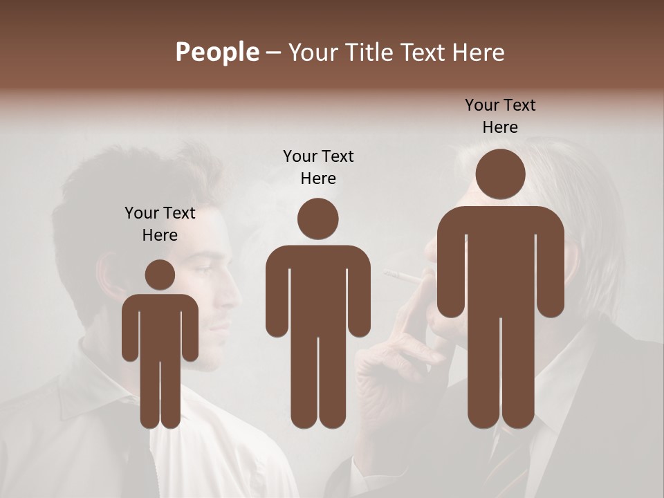 A Man Smoking A Cigarette Next To Another Man PowerPoint Template
