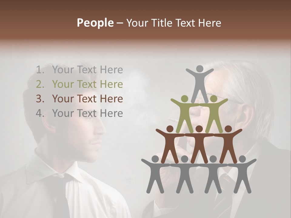 A Man Smoking A Cigarette Next To Another Man PowerPoint Template