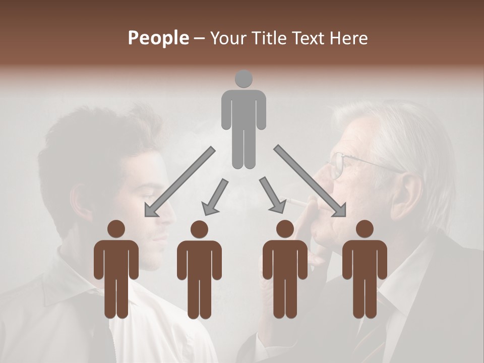 A Man Smoking A Cigarette Next To Another Man PowerPoint Template