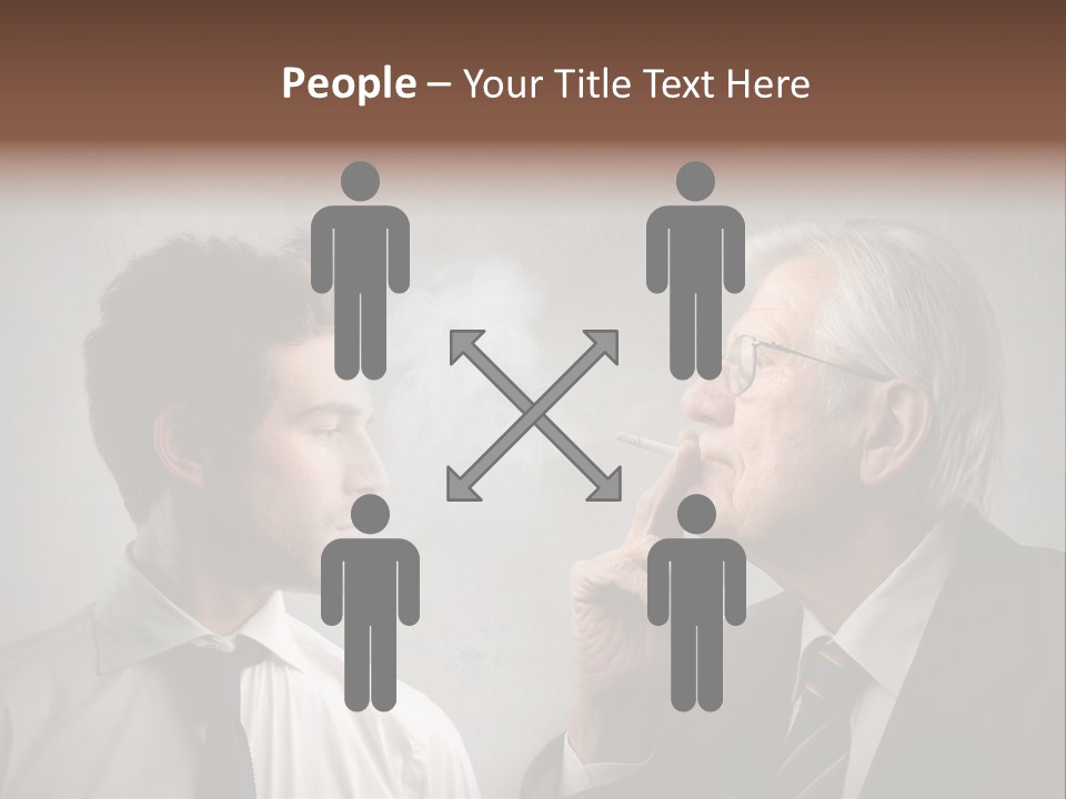 A Man Smoking A Cigarette Next To Another Man PowerPoint Template