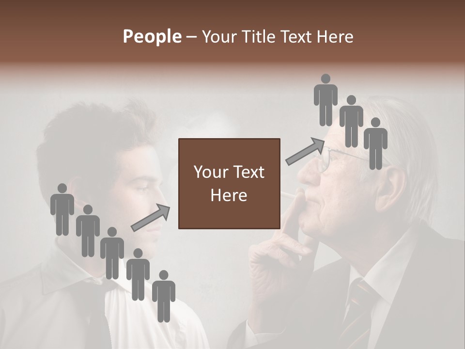 A Man Smoking A Cigarette Next To Another Man PowerPoint Template