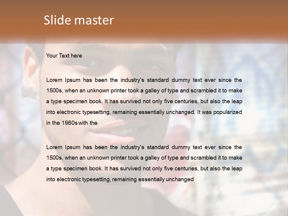 A Man In A Red Hat Is Looking At The Camera PowerPoint Template