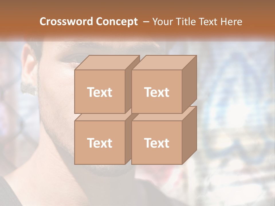 A Man In A Red Hat Is Looking At The Camera PowerPoint Template