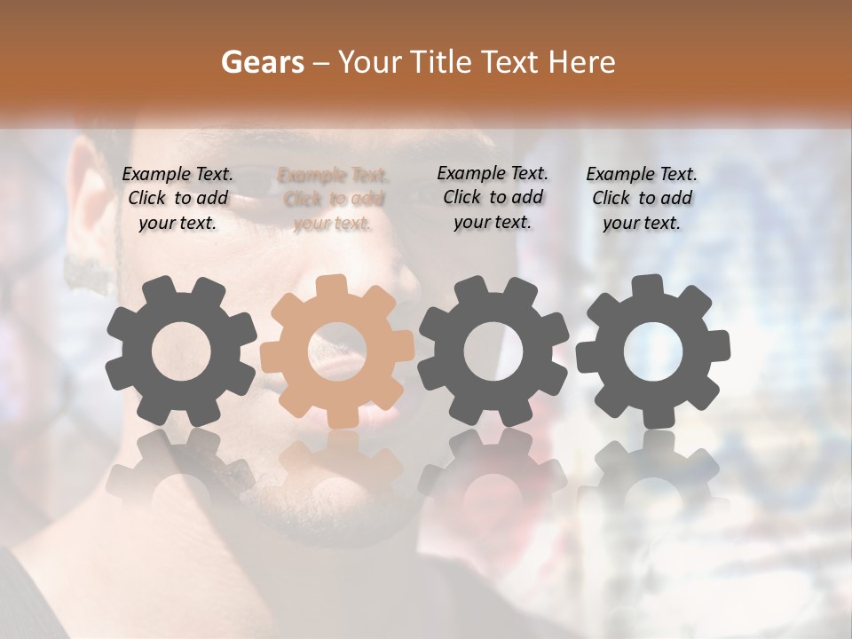 A Man In A Red Hat Is Looking At The Camera PowerPoint Template