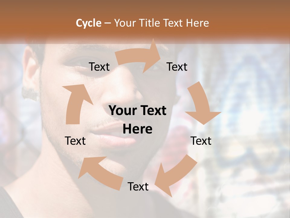 A Man In A Red Hat Is Looking At The Camera PowerPoint Template