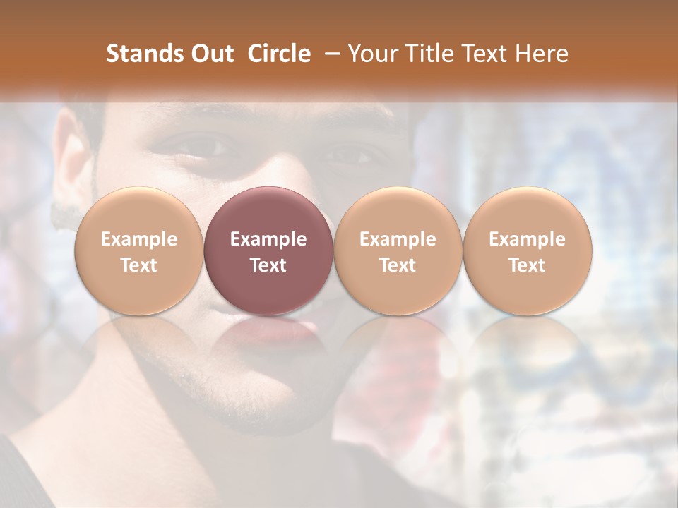 A Man In A Red Hat Is Looking At The Camera PowerPoint Template