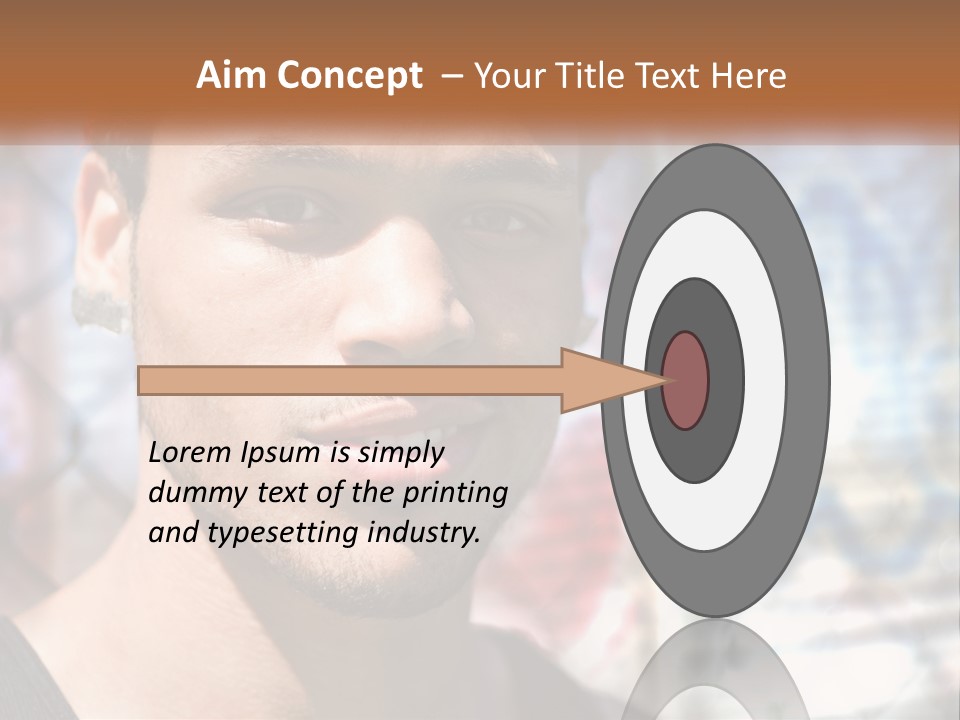 A Man In A Red Hat Is Looking At The Camera PowerPoint Template