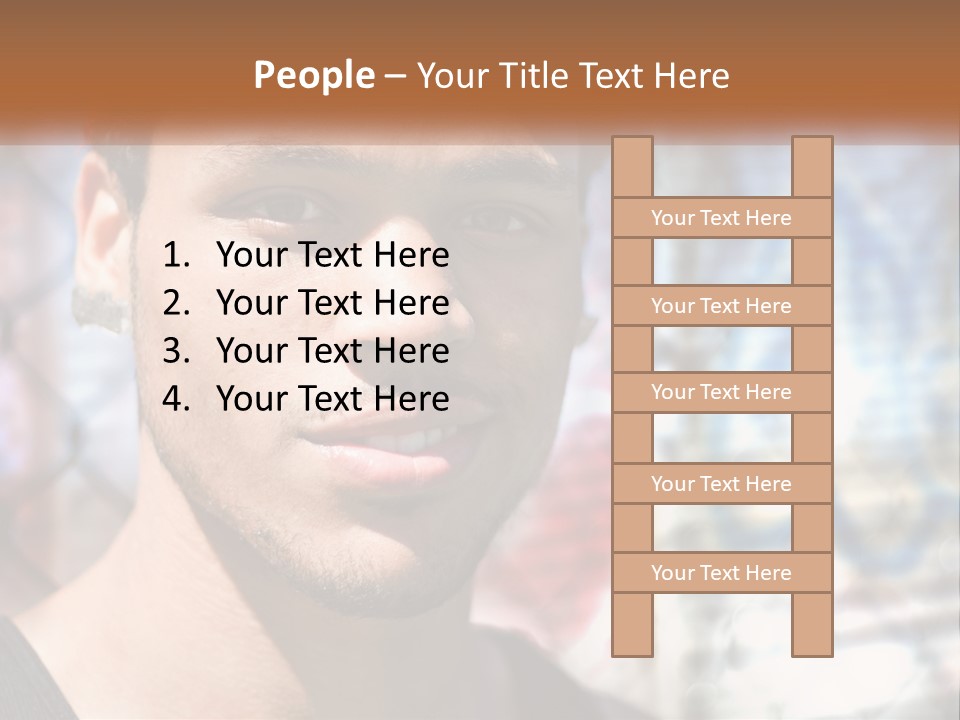 A Man In A Red Hat Is Looking At The Camera PowerPoint Template