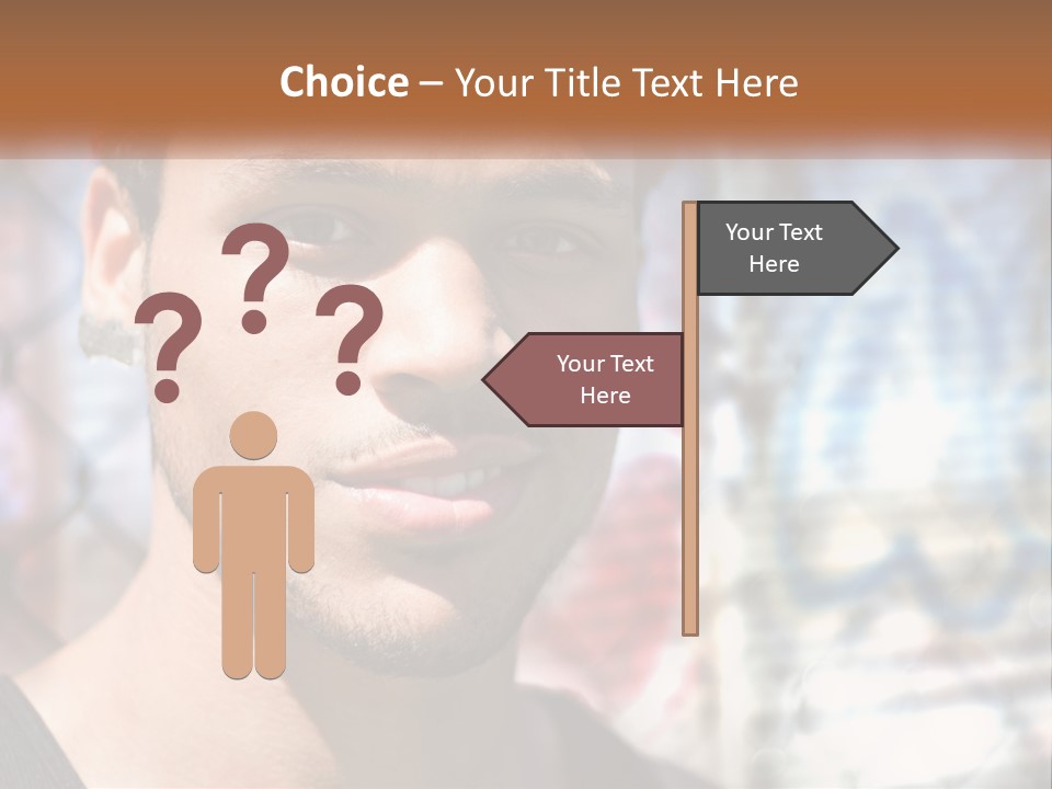 A Man In A Red Hat Is Looking At The Camera PowerPoint Template