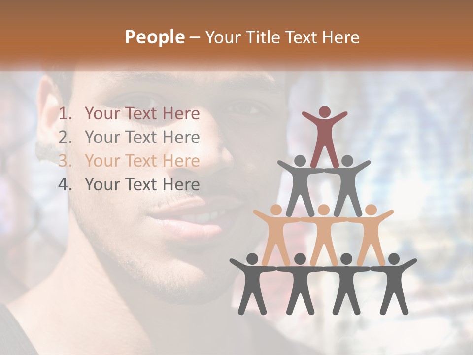 A Man In A Red Hat Is Looking At The Camera PowerPoint Template