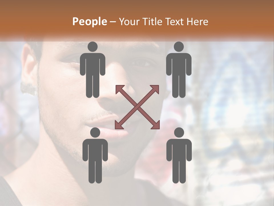 A Man In A Red Hat Is Looking At The Camera PowerPoint Template