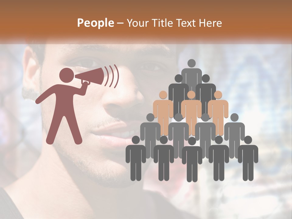 A Man In A Red Hat Is Looking At The Camera PowerPoint Template