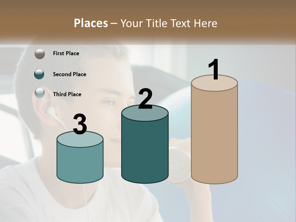 A Young Man Listening To Music With Headphones PowerPoint Template