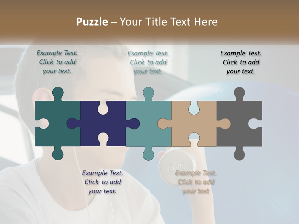 A Young Man Listening To Music With Headphones PowerPoint Template