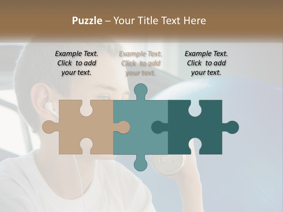 A Young Man Listening To Music With Headphones PowerPoint Template